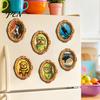 Metal Surface Decorations 1/6Pcs Halloween Retro Frame Refrigerator Magnet, Wood Carved Fridge Decoration Magnets Cabinet Whiteboard Magnet