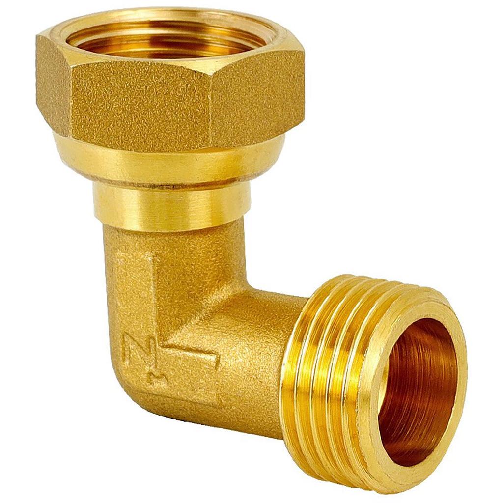 Brass Elbow: Inner/Outer Thread, Single-Sided, High Flow, Equal/Unequal Dia. 4/6-Point Copper Pipe Fitting