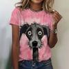 T-shirt da Donna alla Moda Divertenti Stampa 3D Larghe Casual Girocollo Top Estive e Primaverili Streetwear T-shirt e Bluse Harajuku