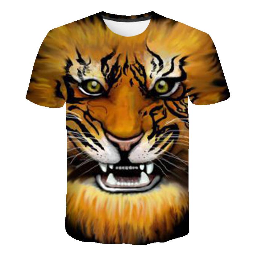 Tiger Graphic T Shirt Men New Summer Casual Fashion O-Neck Print T-shirt Tops Hipster Animal Pattern Short Sleeve T-shirts