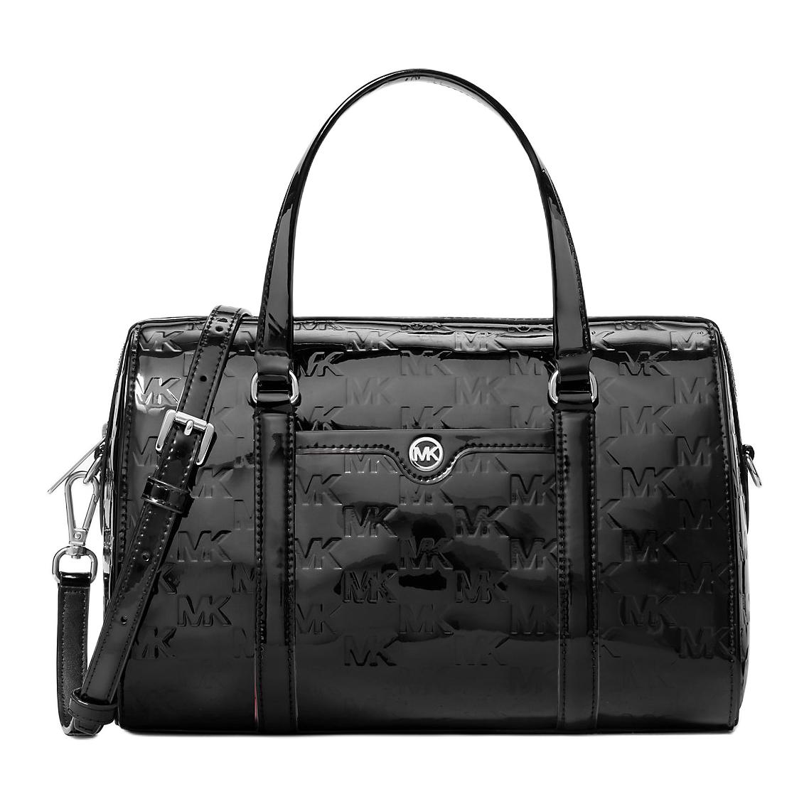 

Michael Kors MK Jet Set Logo Embossed Polyurethane Shoulder Tote Bag Medium Women Handbags Black 35F5STFS6O-BLACK Basic Set (Bag+Dust Bag)