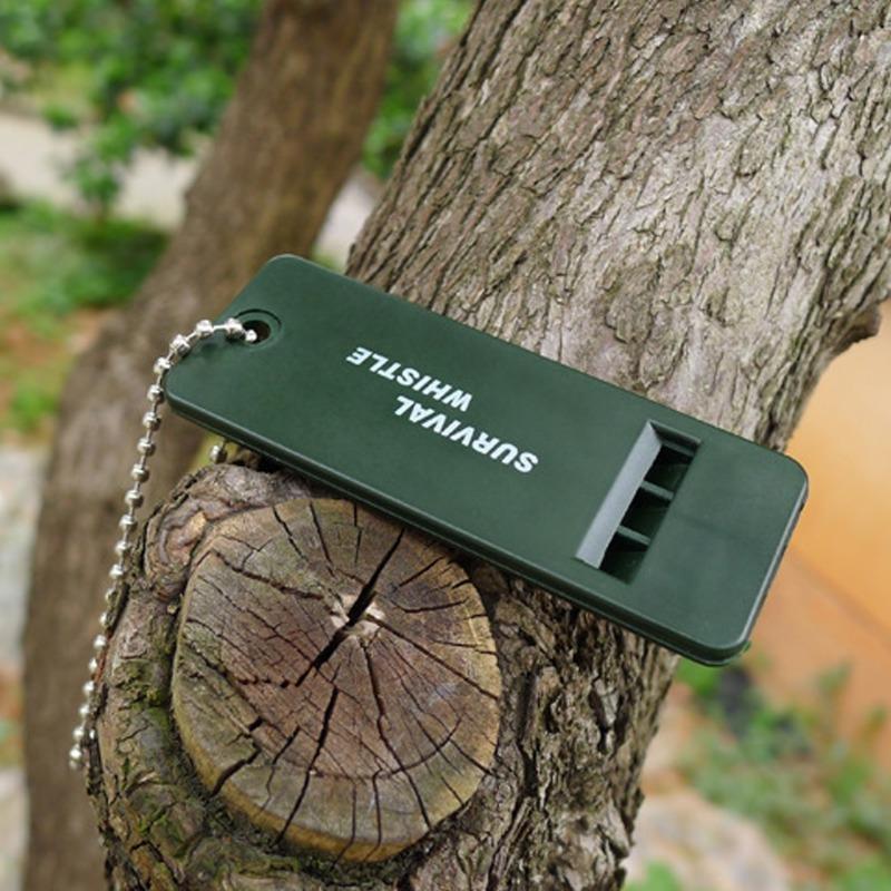 2pcs Survival Whistle First Aid Kits Outdoor Emergency Signal Rescue Camping Hiking Outdoor Sport Referee Practical
