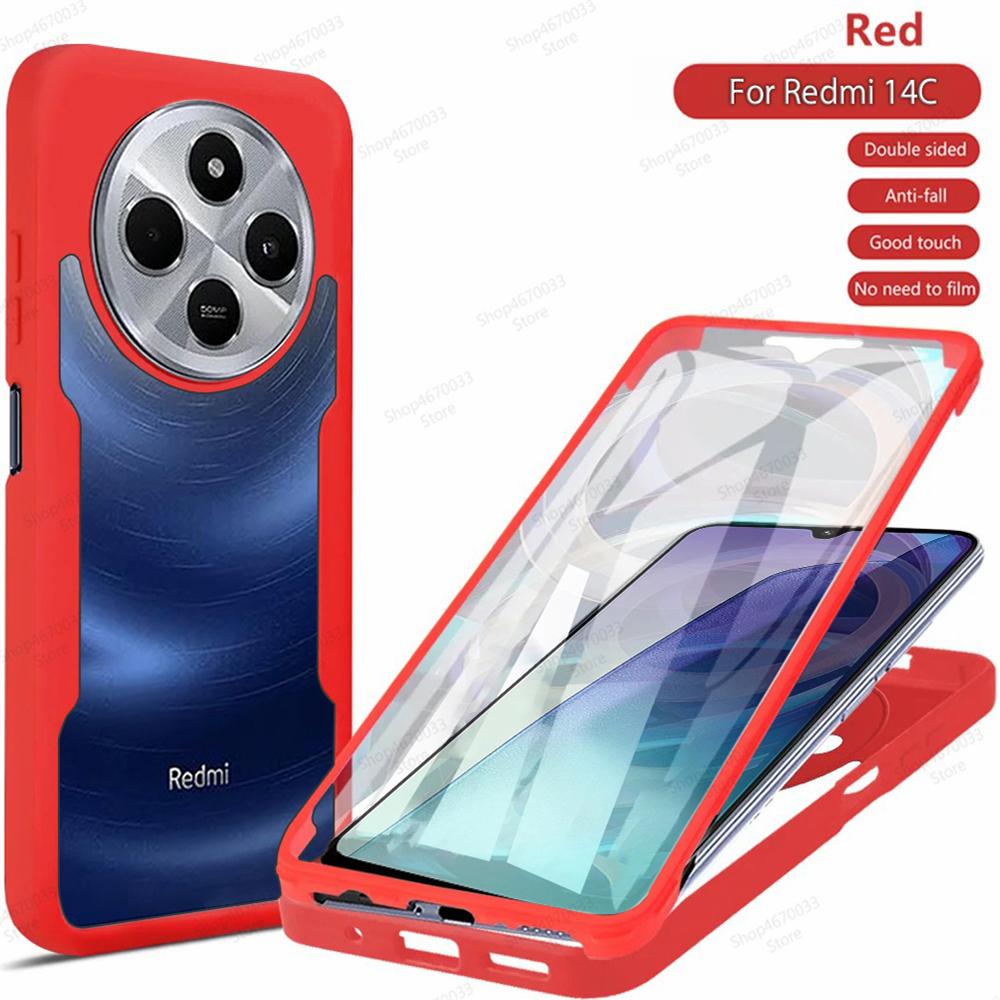Shockproof 360 Full Cover Case For Xiaomi Redmi 14C 4G 13C 12C 12 Turbo 3 A1 A2 Plus 10C 10 10A 9C 9A Soft Silicone Bumper Case