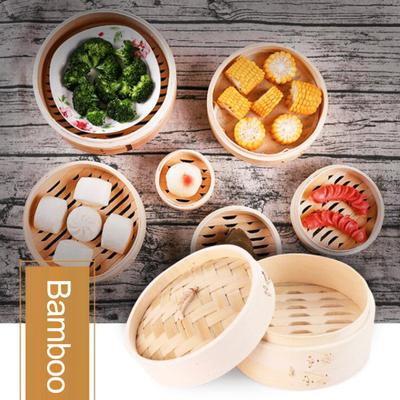 1 set bambu ångbåt 2 lager design mat ångbåt Matlagning Dumpling Fisk Kött ångbåt för hemköket