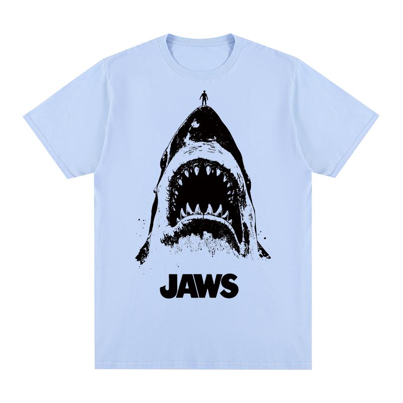 Jaws Vintage Tshirt Amity Island Welcomes You Shark fin Movie Cotton Men T shirt New Tee Tshirt Womens Tops