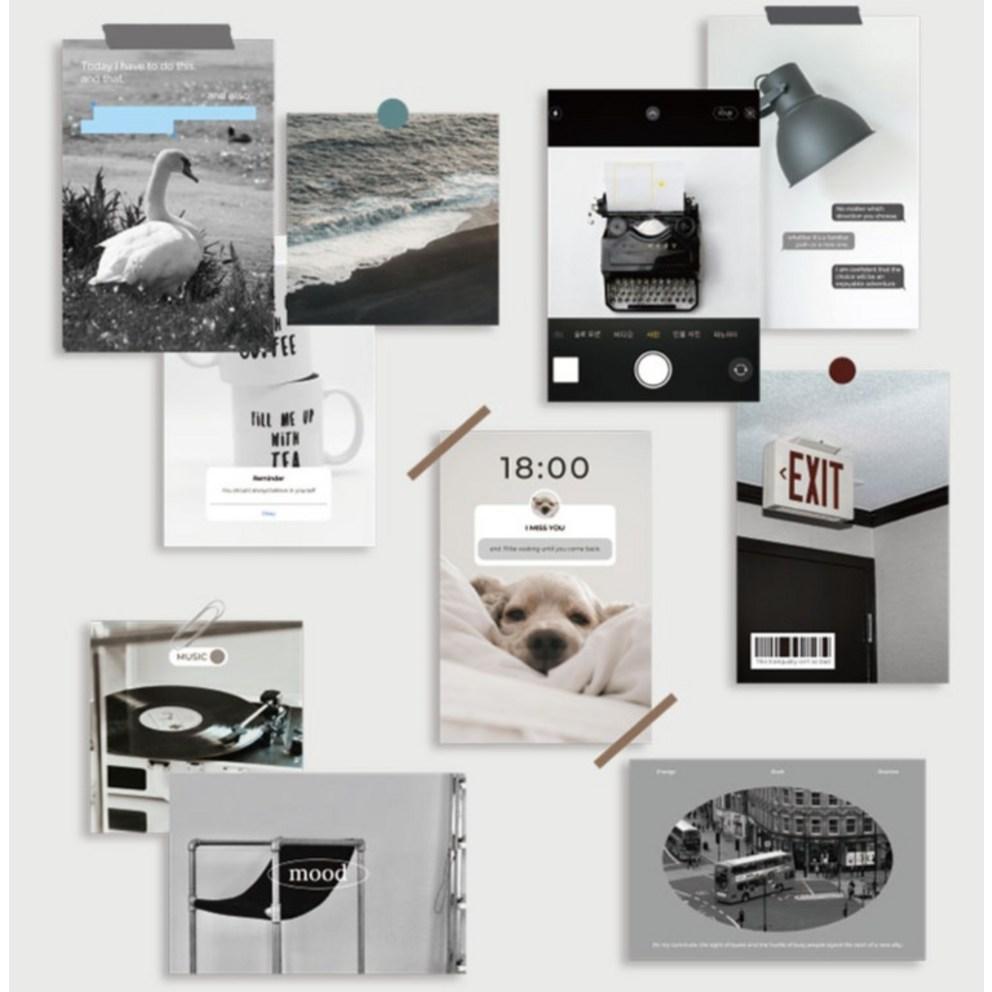 Zestaw pocztówek fotograficznych Rico's Object Deco, Monoblack, 1 zestaw