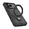 For iPhone 17 Pro Magnetic Case Rotating Metal Kickstand Shockproof PC + TPU Phone Back Cover
