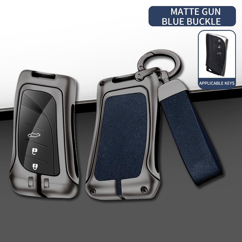 Leather Car Metal Key Case Cover For Lexus Es200 Rx300 Ls500H Nx26 Keyless Bag Protector Shell Keychain Auto Accessories