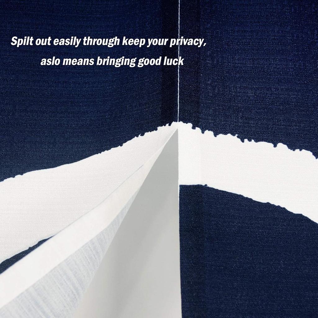 LIGICKY Japanese Noren Doorway Curtain Long Type Printed Door Tapestries for Home Decoration 33.5 x 59 inch, Blue (Simple Traditional Pattern)