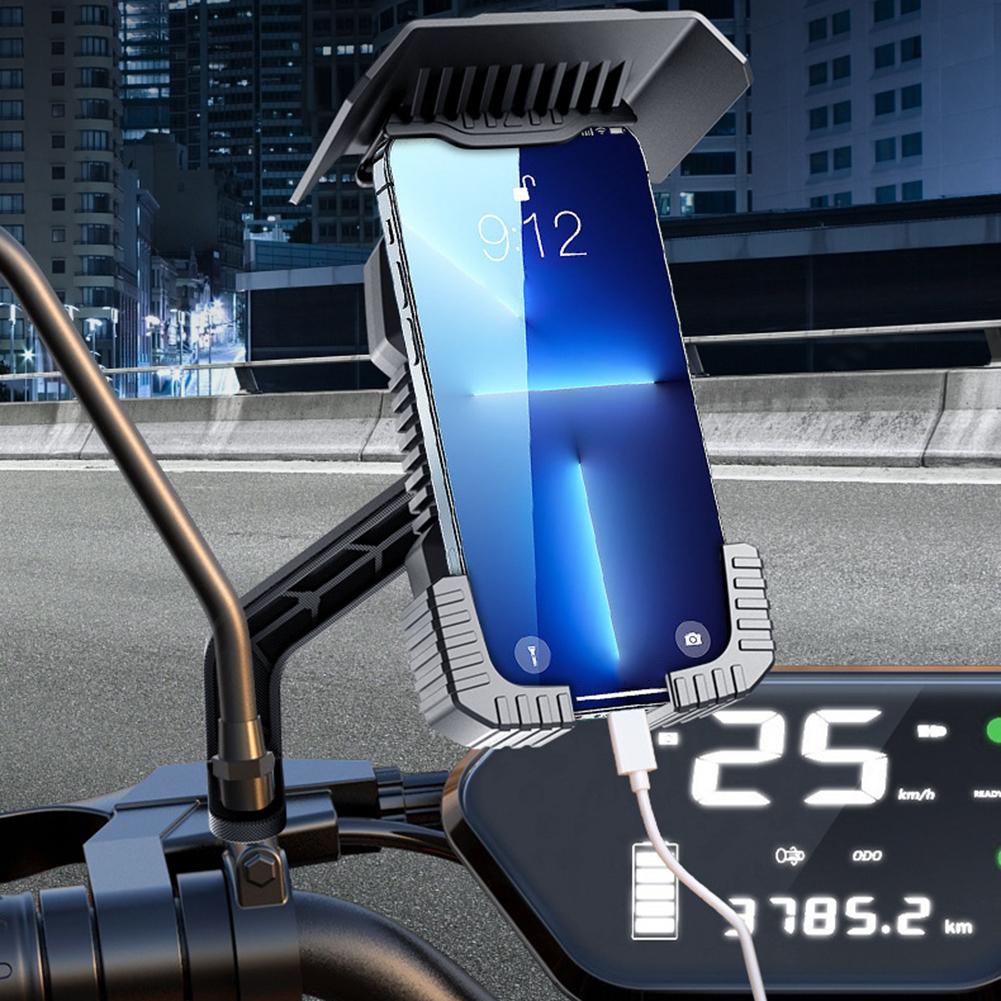 Motorcycle Riding Motorcycle Phone Holder 360 Degree Rotation 360 Degree Rotation Phone Holder Black ABS Material