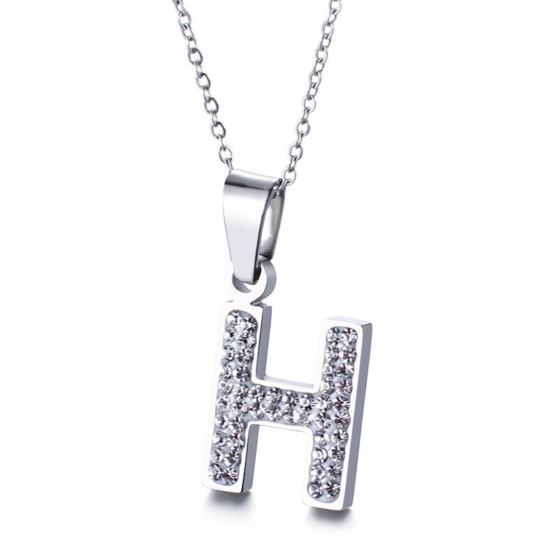 Kjede med anheng med diamantalfabet for kvinner - Personlig DIY chokerkjede