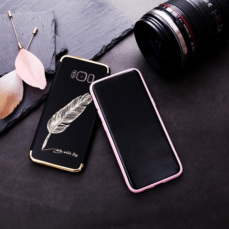 Stylish Feather Letter Print Shakeproof Phone Case for Samsung Galaxy S8/Plus uygun fiyatlı ...