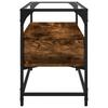 TV Stand with Glass Top Smoked Oak Finish 80 X 35 X 51 Cm Engineered Wood