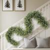 Fake Christmas Garland Green Wreath Cypress Garland Ornaments Reusable TV Cabinet Vine Ornament For Indoor Outdoor Staircases