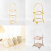 Multilayer Food Tray Organizer With Gold Finish For Home And Gift Use