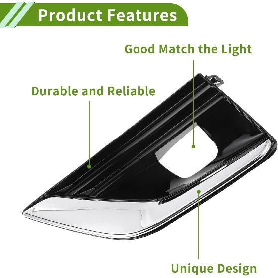 No.622576HH0A Fog Light Grill for Infiniti Q50 2018-2020 Black,Silver Tone Front Left Front Lower Bumper Fog Light Cover Inserts ABS 1 Pc