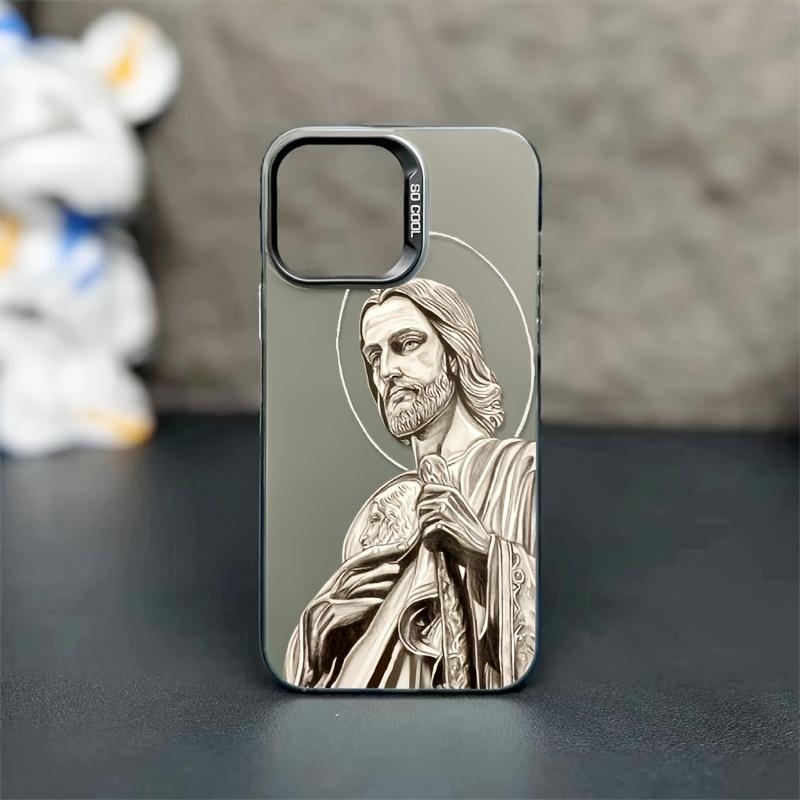 Jesus Pattern Phone Case for iPhone 17 16 15 14 Plus 13 12 11 Pro Max Retro Art Design Soft Shockproof Protective Cover