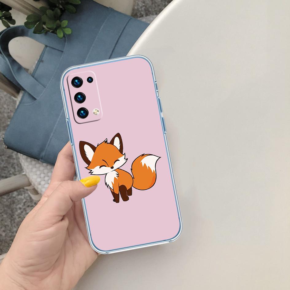 FM24 fox cute Soft Shell Transparent Phone Case for Motorola Moto G7 G8 G9 G84 G85 G73 G24 G15 Z2 Play Power Plus