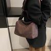 Retro Faux Suede Shoulder Bags Solid Color Tote Handbags Chic Casual Commuting Bag Large for Women Ladies Work Travel Commuting