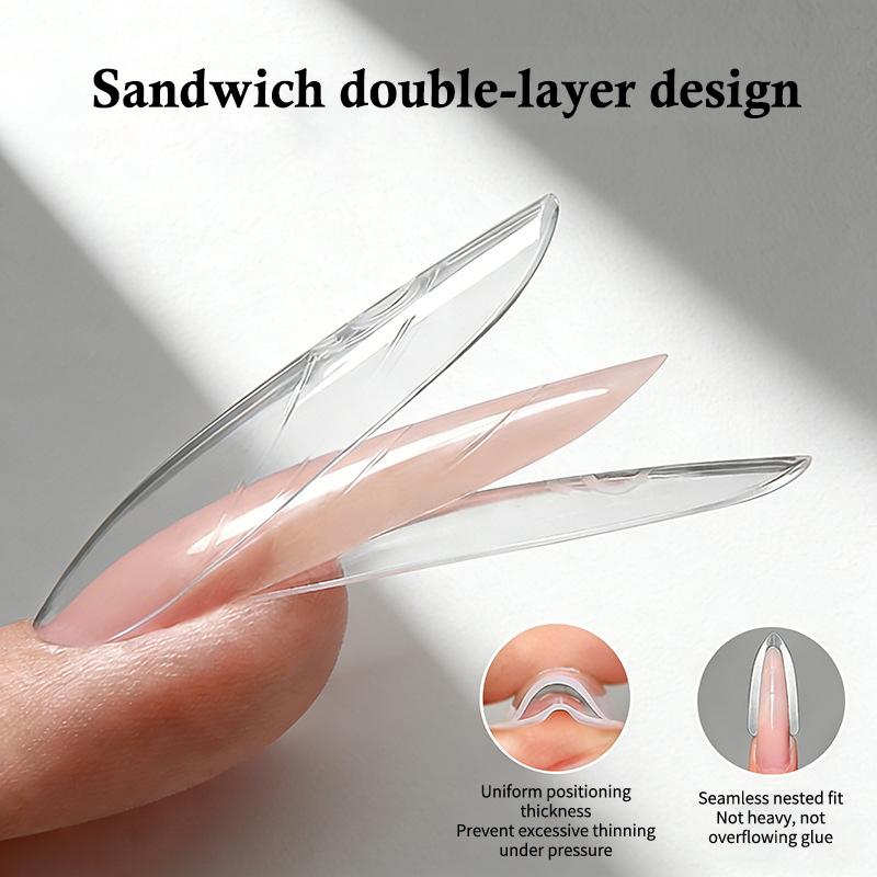 Poly-Nagelgel-Verlängerung Dual-Formen Schablone Klare Wiederverwendbare Nagelspitzen Builder für Salon DIY Professionelle Nagelkunst-Übung