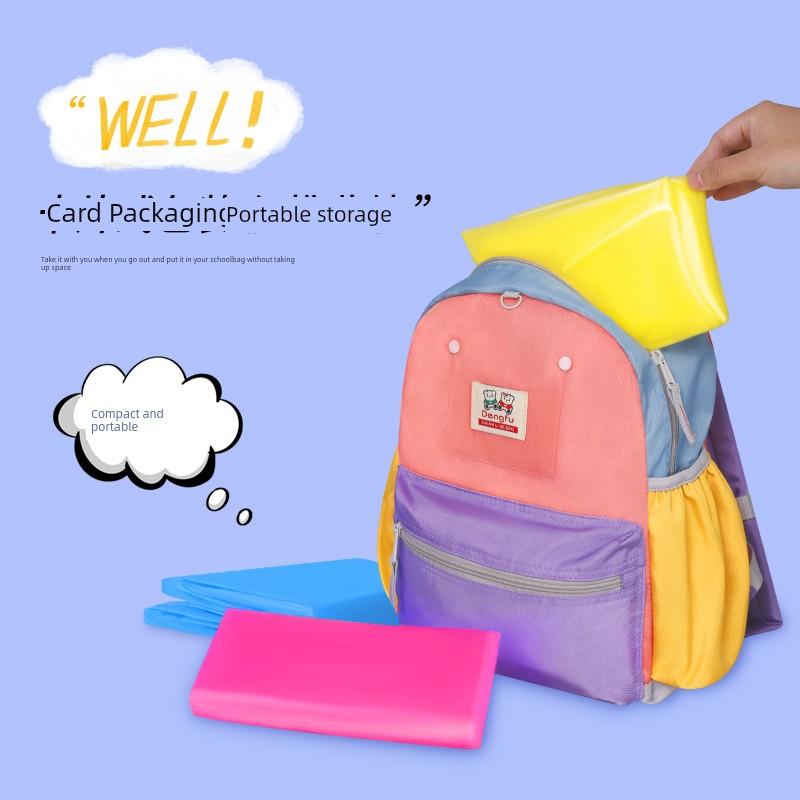 Disposable Raincoat Kids Protective Thickened Long Section Full Body Rainproof Portable Student Girl Boys' Schoolbag Poncho