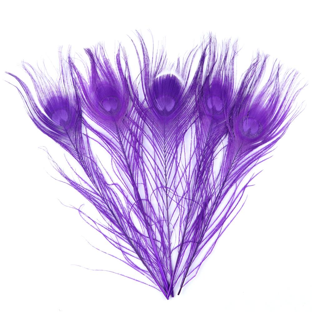 Dyed Peacock Feather 25-30cm for DIY Craft Vases Creative Hat Costume Party Wedding Carnaval Holiday Floral Decoration