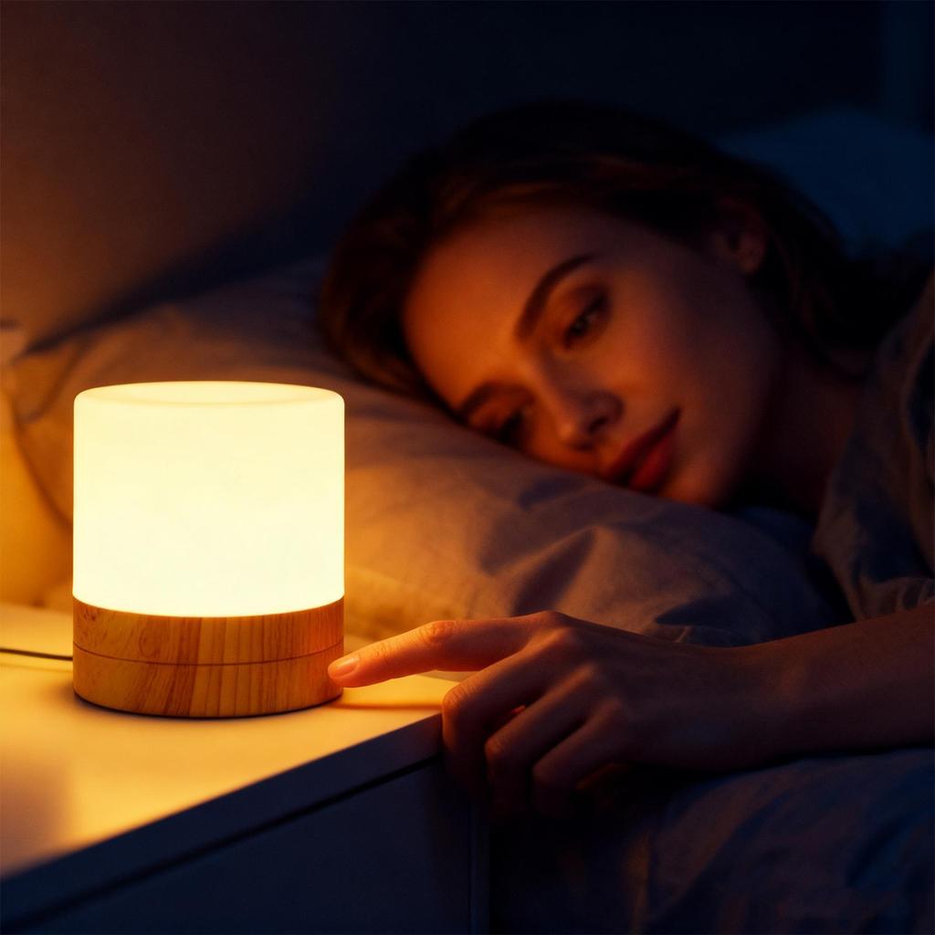 Night Light Colorful Touch Control Usb Plug In Lamp Touch Bedside Cordless Table Lamp for Reading Home Mood Relaxation Bedroom