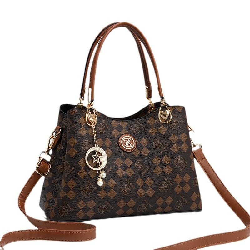 New Design Multi-layer Printed Handbag Trendy Style Trend Women's Bag High-grade Sense Large Size Capacity Shoulder Bag Crossbody Bag