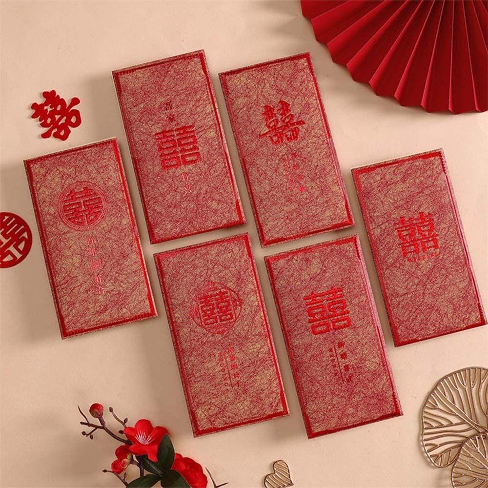 6pcs Chinese Style 2026 Horse Year Red Envelope Paper Lucky Money Packets  Lunar New Year