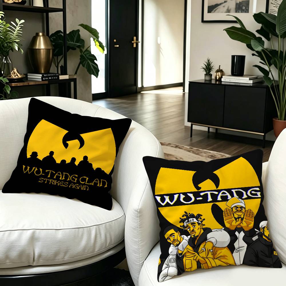 Hip Hop Group Wu Tang Pillow Covers Cartoon Sofa Decorative Home Double-sided Printing Short Plush Cute Cushion Cover