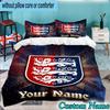 Custom Name England National Football Team 3PCS Bedding Set For Bedroom Dormitory,Including 1pc Duvet Cover And 2pcs Pillowcases Large size Fan gift