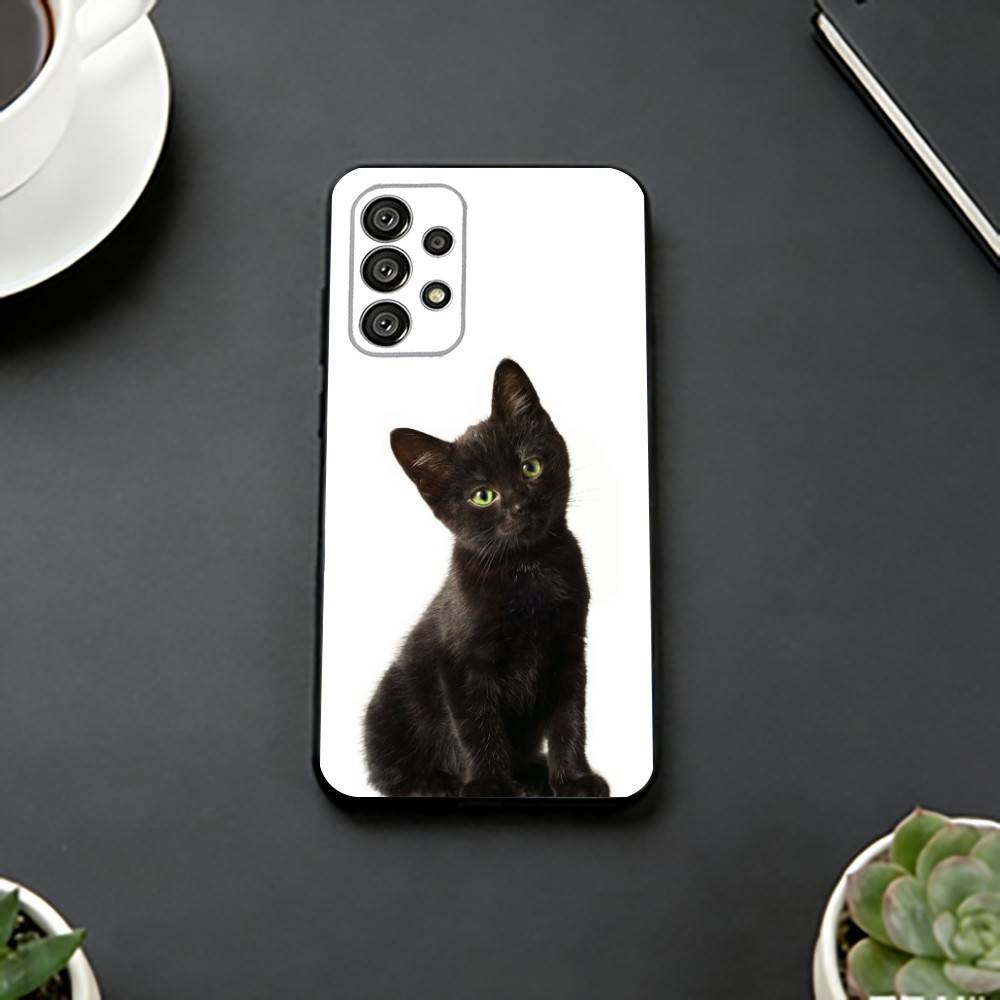 

Милый чехол для телефона с сиамским котом для Samsung S25, S24, S21, S22, S23, S30, Ultra, S20, Plus, Fe, Lite, Note, 10, Черный чехол Samsung S21Ultra