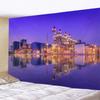New York City Skyline Tapestry Bohemian Night Scene Wall Art for Living Room Bedroom Decor Hippie Style Urban Landscape Hanging