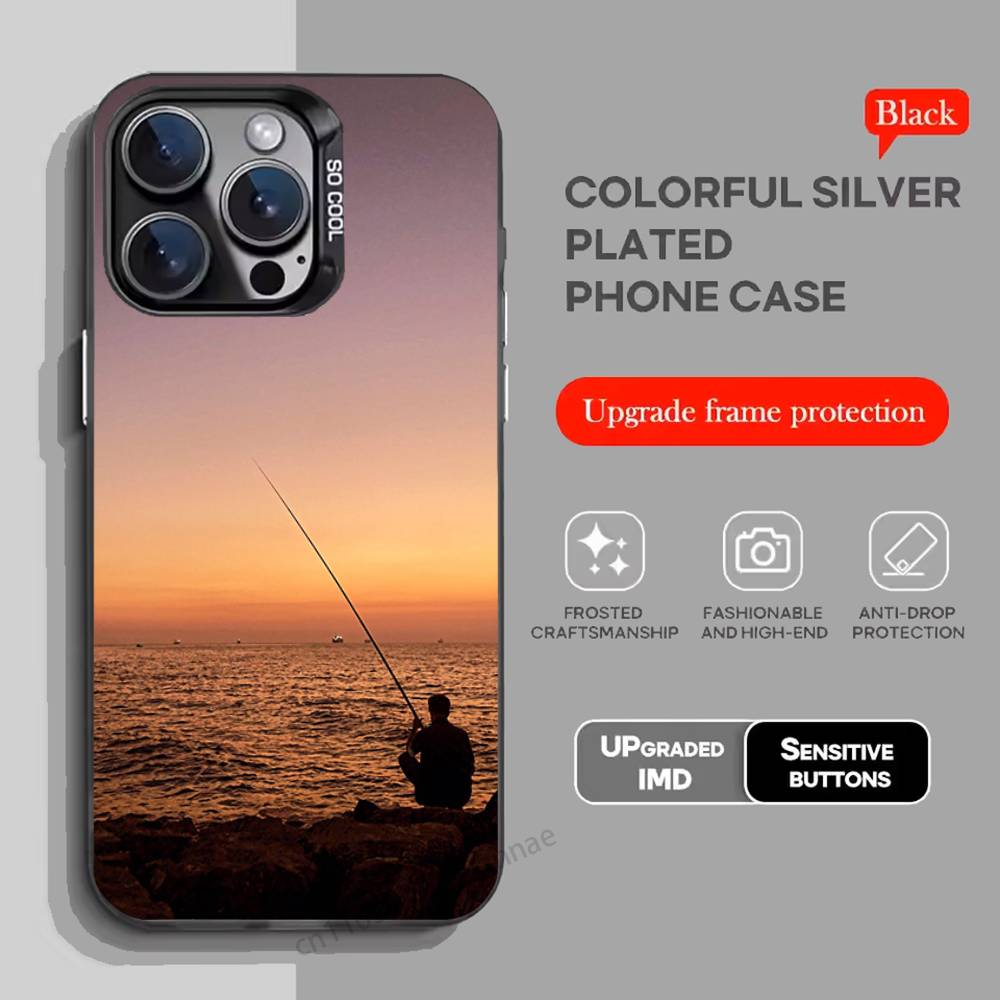 Fishing Fisherman Phone Case for iPhone 15 16 Pro Max Air SE 11 13 Pro 14 Plus 12 11Pro 15Pro Max 16e Cover