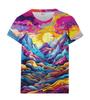New Cool Graffiti 3D Printed T-shirt Hip-hop Chroma Round Neck Short-sleeved Street Painting Fashion Men's Women's Tops Clothing