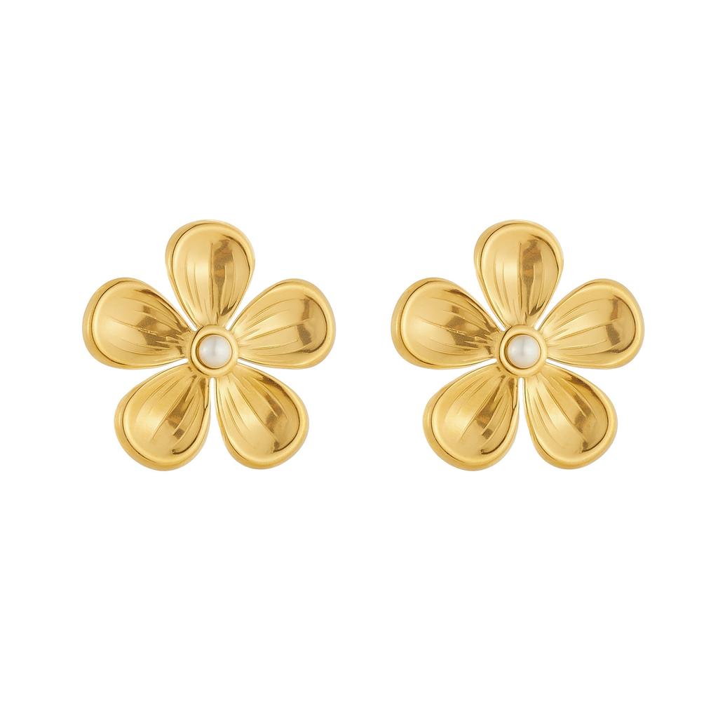 316L Stainless Steel Flower Ear Stud Piercing Earrings For Women Girl Summer Beach Fashion New Jewelry Gift Party