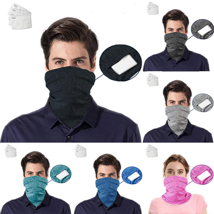 Buy Solid Sun Protection Neck Gaiter With Filter Gasket Outdoor Cotton