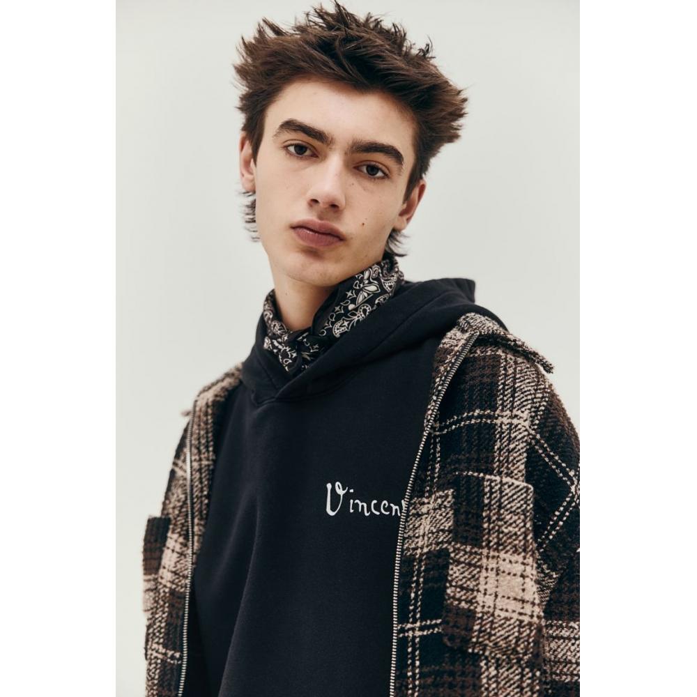 H M Loose Fit Hoodie Black apoH