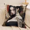 Girl Tattoos Japan Cushion Cover Silky Short Plush Invisible Zipper Dustproof Sofa Pillow Case For Home Decor