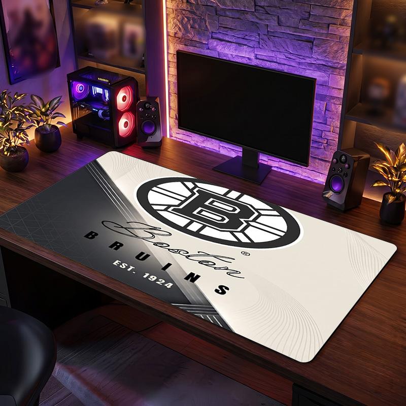 Boston Bruins Pattern Mousepad Anti?Slip Rubber Desk Pad For Gaming Working Desktop Decoration