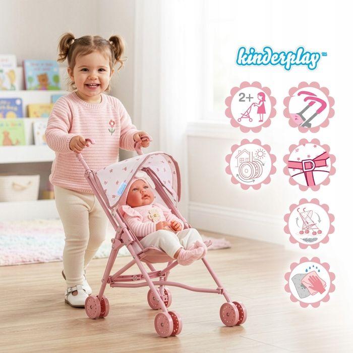 Poussette canne pour poupée, légère et pliable avec capote Kinderplay (KP0290B)