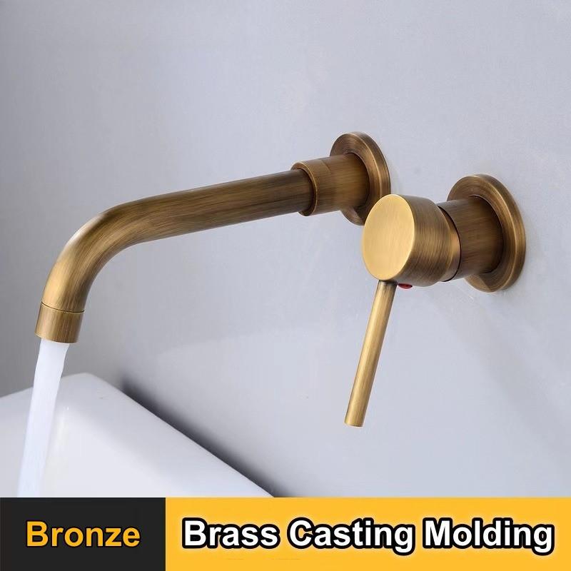 360° Rotation Bathroom Basin Faucet Concealed Wall Mounted Water Tap Single Handle Hot Cold Water Bath Mixer Tap