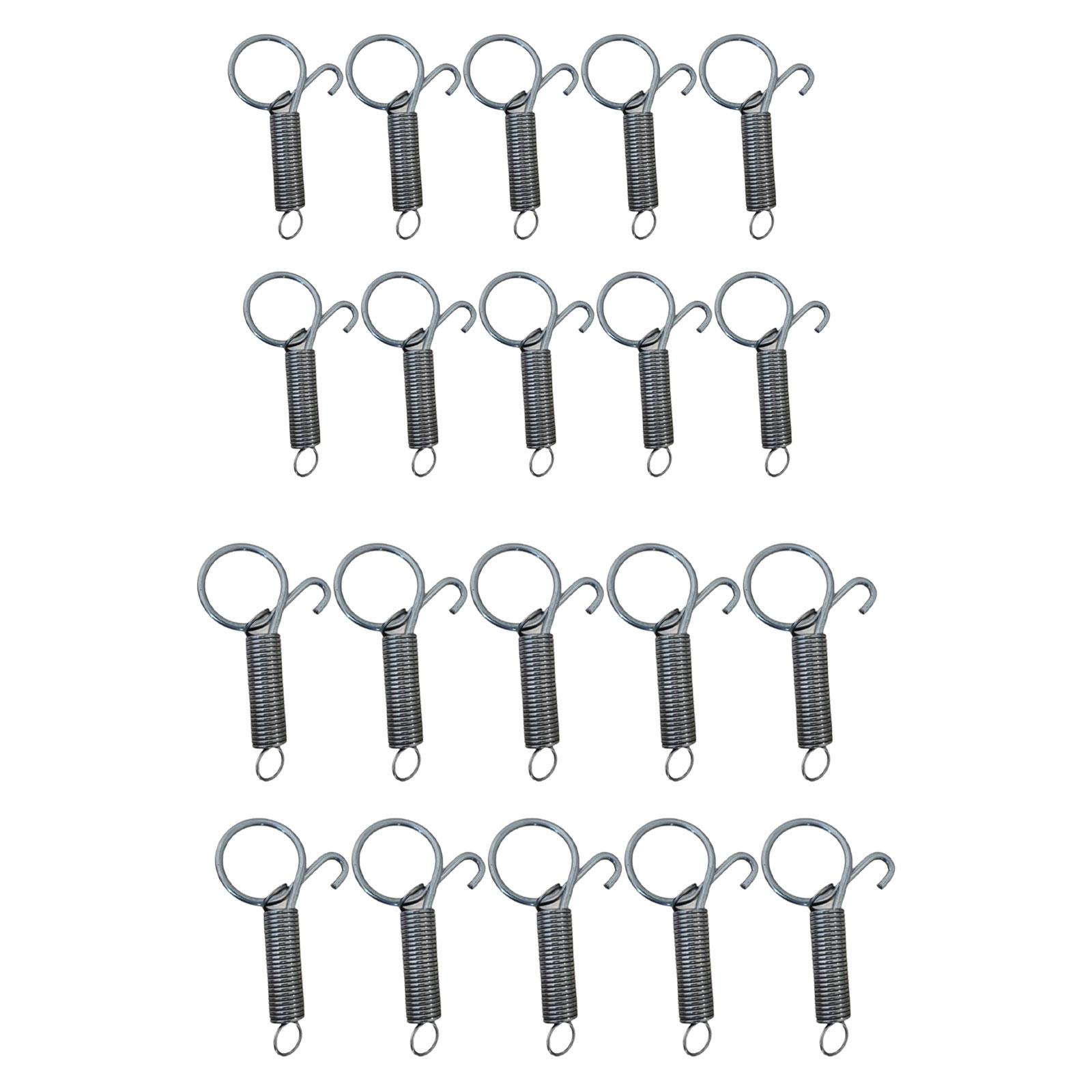 

100x Cage Door Spring Hook Rings Pet Supplies Steel Elastic Metal Spring Cage Latch Locks for Ferret Hamster Habitats Hutches 2cmx5cm