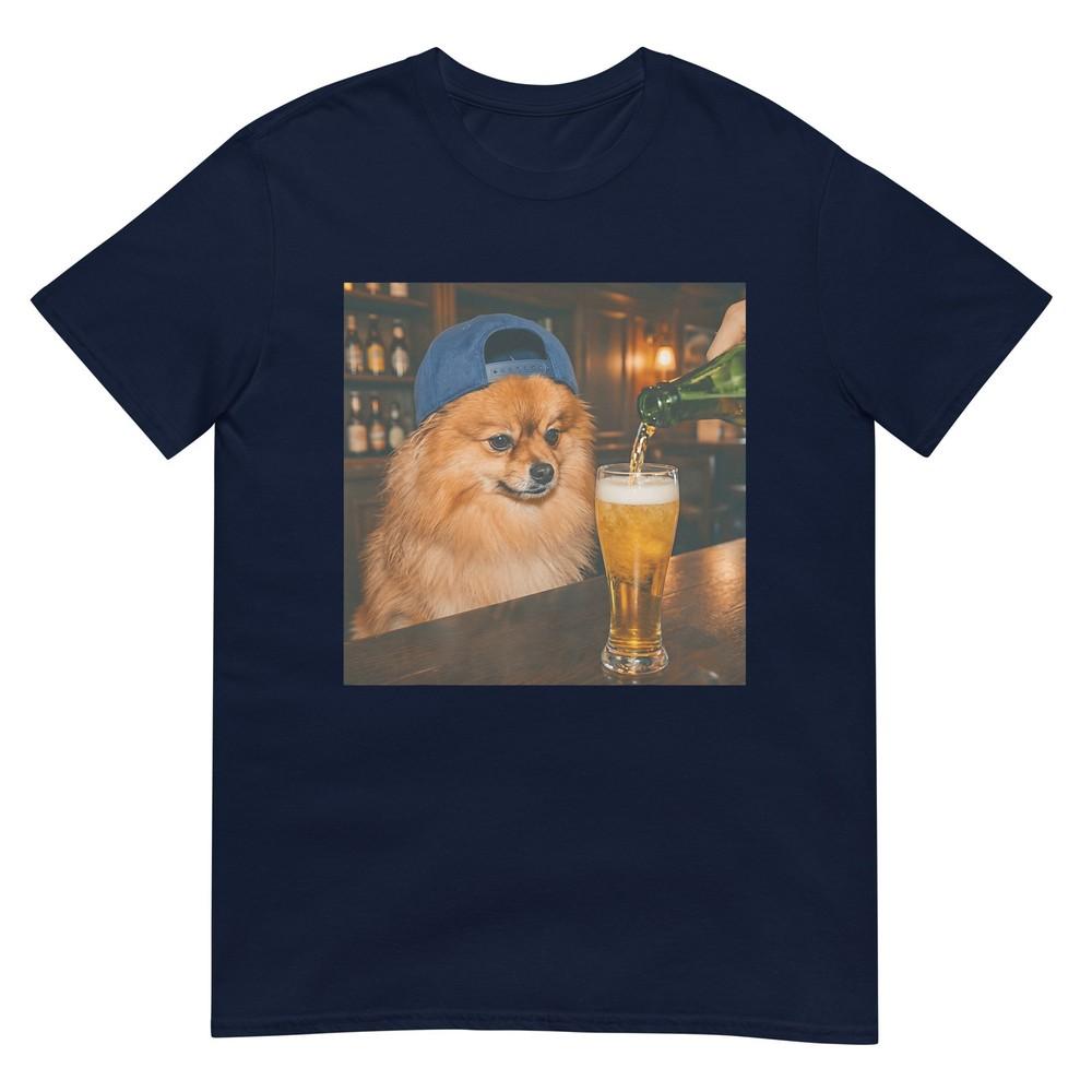 Funny Pomeranian Drinking Beer Meme For Unisex Unisex TShirt S