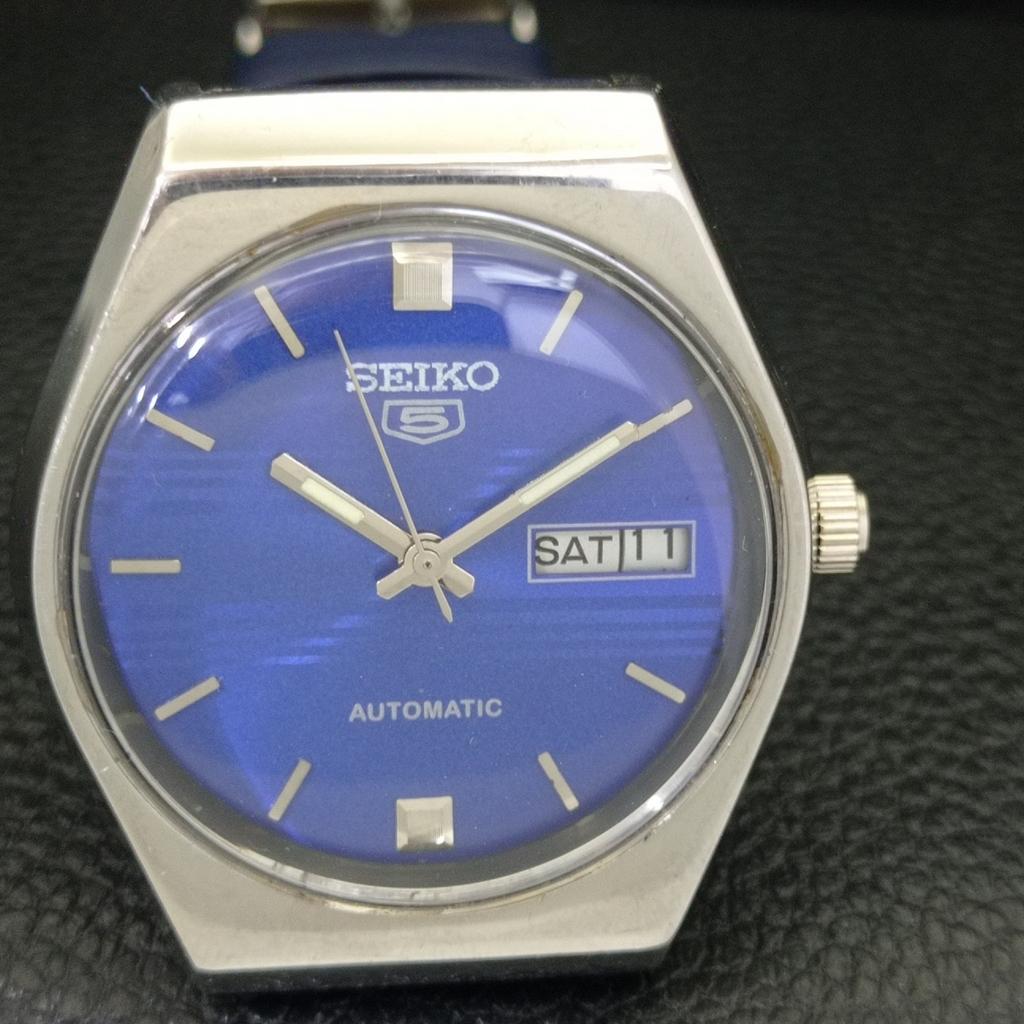 VINTAGE SEIKO 5 AUTOMATIC 6309A JAPAN MENS BLUE COLOR DIAL WATCH a701530-5 R206b-a701530