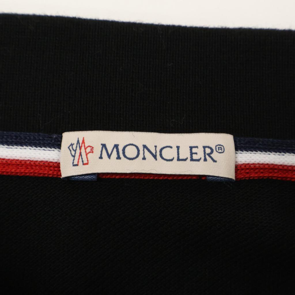 Moncler Black Pique Polo Shirt Tops S blackUsed