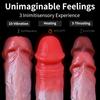 Heated Realistic Dildo Vibrator with Tongue Licking&Thrusting,Remote-Controlled Silicone Sex Toy for G-Spot Stimulation,1200mAh Rechargeable