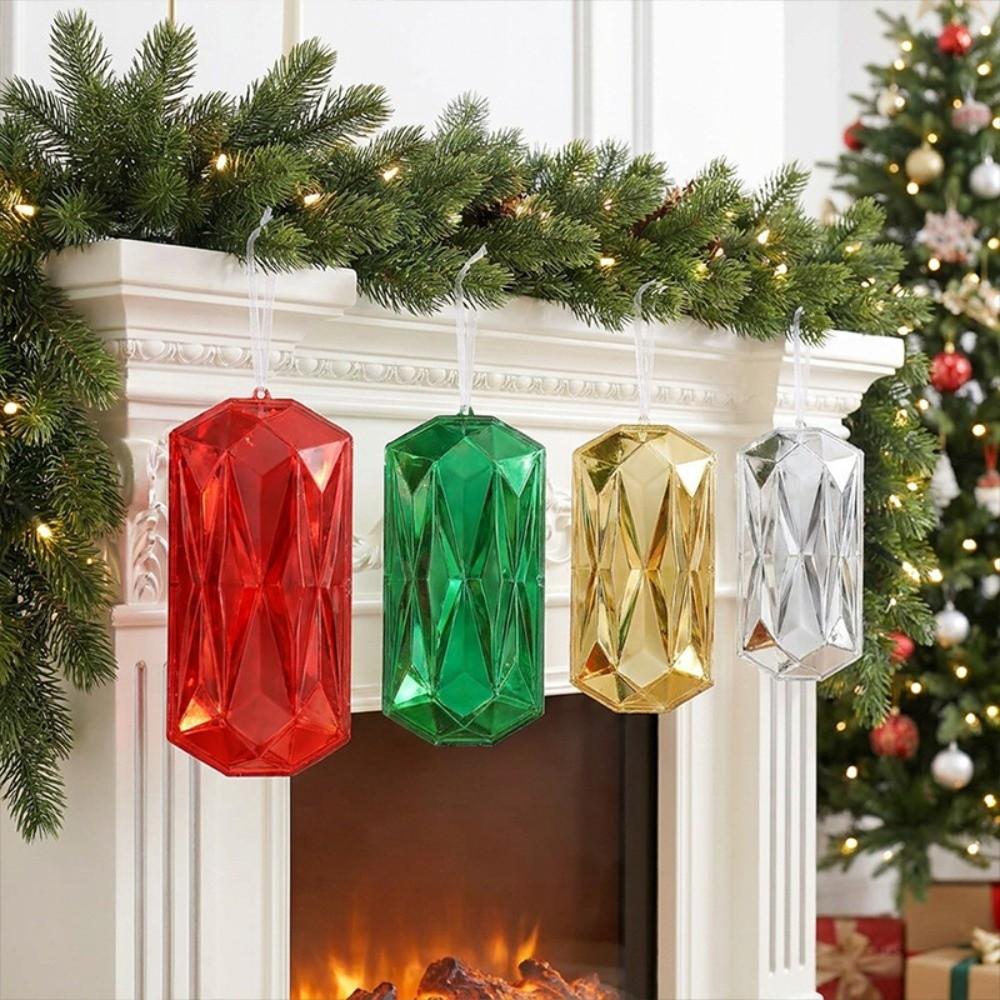 Transparent Gemstone Christmas Pendants DIY Christmas Tree Ornaments for Xmas Tree