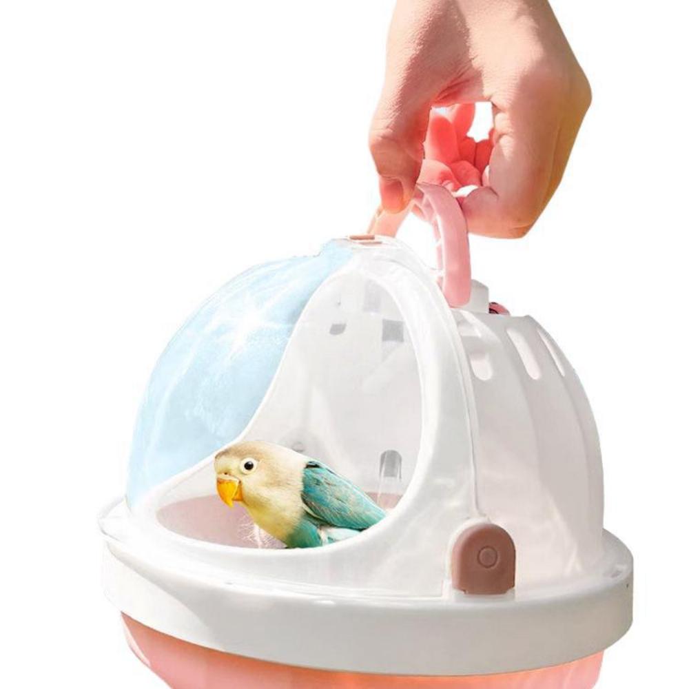 Haustierbedarf Papagei Mitnahmekäfig Tragbarer Vogelkäfig Transparent Reise Mobil Tragbarer Käfig