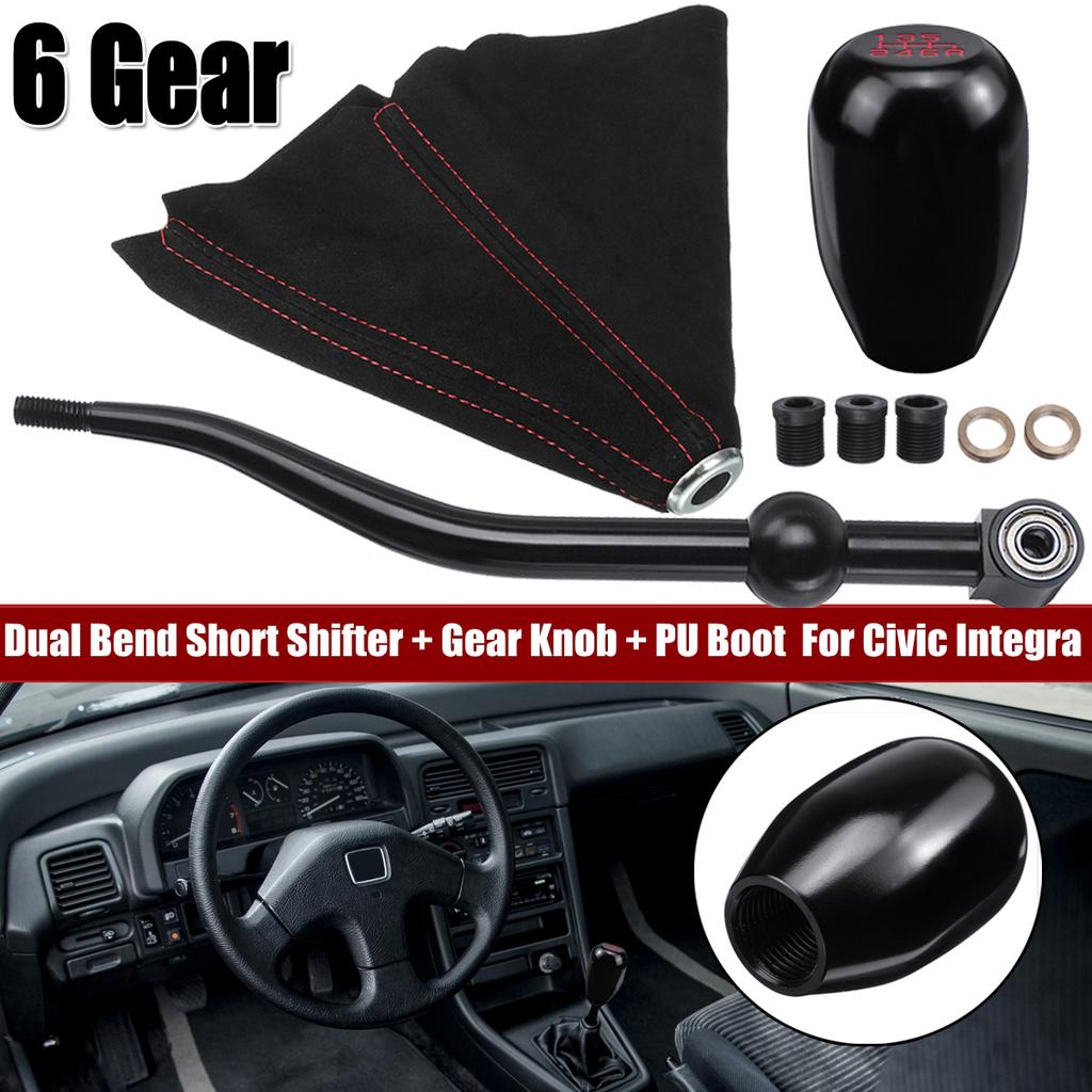 Buy 5/6 Speed Gear Shift Knob Head Stick Dual Bend Short Shifter For